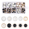 100Pcs 10 Styles 1-Hole Opaque Resin Shank Buttons BUTT-TA0001-58-1