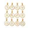 Natural Shell Flat Round with Twelve Constellations
 Pendants STAS-I353-02G-1
