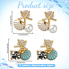 4 Pairs 2 Styles Rhinestone & Plastic Pearl Asymmetrical Earrings EJEW-GO0002-06-2