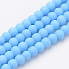 Rubberized Style Painted Glass Round Bead Strands X-DGLA-S072-8mm-26-1