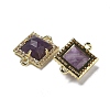 Natural Amethyst Faceted Square Links G-I375-03G-03-2