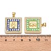 Brass Micro Pave Clear Cubic Zirconia Pendants KK-N254-216G-A-3