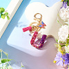 Alloy Resin Butterfly Keychains KEYC-TADJ0002-02G-U-4
