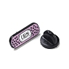 Black Zinc Alloy Band-Aid Calm Word Enamel Pins JEWB-L018-02EB-02-3