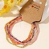 5Pcs Chic Handmade Rainbow Color Glass Seed Beaded Summer Stretch Bracelet Sets ZO8198-4-1