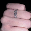 Lightning Bolt Alloy with Crystal Rhinestone Cuff Rings FS-WG55571-01-4