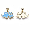 Brass Micro Pave Clear Cubic Zirconia Pendants ZIRC-N039-207B-2