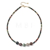 Round Natural Indian Agate Graduated Beaded Necklaces NJEW-JN05952-03-4