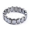 Natural Terahertz Stone Oval Beaded Stretch Bracelet G-D461-20C-2