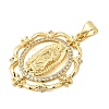 Brass Micro Pave Clear Cubic Zirconia Pendants KK-Z150-22G-02-2