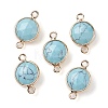 Synthetic Turquoise Connector Charms G-C102-09A-G-1