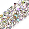 Electroplate Transparent Glass Beads Strands EGLA-N002-30-C02-1
