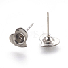 304 Stainless Steel Ear Stud Components X-STAS-G187-06P-2