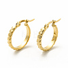 201 Stainless Steel Grooved Hoop Earrings with 304 Stainless Steel Pins for Women EJEW-M214-02B-G-2