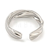 Non-Tarnish Twist 304 Stainless Steel Open Cuff Finger Rings for Unisex RJEW-P114-07P-3