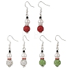 Christmas Handmade Polymer Clay Rhinestone Dangle Earrings EJEW-JE07518-4