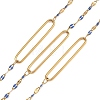 304 Stainless Steel Enamel Dapped Chain Oval Link Chains CHS-K021-15G-08-1