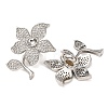 Brass Micro Pave Clear Cubic Zirconia Slide Charms KK-K422-10P-2