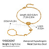 304 Stainless Steel Pave Clear Cubic Zirconia Sun Star Moon Hand Chain Ring Bracelets for Women JX0821-6