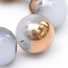 Half Plated Glass Beads Strands EGLA-Q062-8mm-G03-4