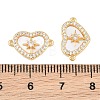 Brass Micro Pave Clear Cubic Zirconia Connector Charms SH-CBA16A6-01G-3