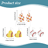 8 Pairs 8 Styles Baseball & Basketball & Volleyball PU Leather Dangle Earrings EJEW-AN0001-39-2