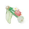 Glass with Opaque Acrylic Baeded Pendants PALLOY-MZ01190-4