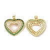 Brass Micro Pave Cubic Zirconia Pendants KK-B070-01G-1