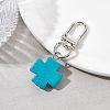 Synthetic Turquoise Cross Pendant Decorations HJEW-JM01530-3