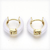 Brass Huggie Hoop Earrings EJEW-S209-01F-2