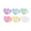 Flocking Opaque Acrylic Heart Beads OACR-T030-09M-3