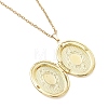 2Pcs 2 Colors Brass Oval Locket Pendant Necklaces NJEW-JN05905-6