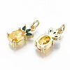 Brass Micro Pave Gold Cubic Zirconia Charms ZIRC-S067-155-NF-2