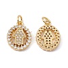 Brass Micro Pave Clear Cubic Zirconia Pendants KK-G439-38G-1