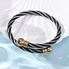 304 Stainless Steel Torque Bangles for Women BJEW-P310-20MC-2