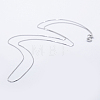 Anti-Tarnish Rhodium Plated 925 Sterling Silver Box Chain Necklaces STER-F039-45cm-03P-1
