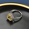925 Sterling Silver Micro Pave Cubic Zirconia Finger Rings RJEW-B134-01B-01-3