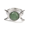 Natural Green Aventurine Adjustable Rings RJEW-K271-01P-12-2