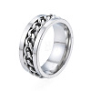 Non-Tarnish 201 Stainless Steel Curb Chain Finger Ring for Women RJEW-N043-30P-1