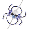Spider Glass Beaded Hanging Ornaments HJEW-TA00172-03-4