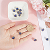 Flower Brass Micro Pave Cubic Zirconia Shank Buttons BUTT-WH0061-12B-3