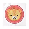 DIY Bear Head Pattern Diamond Painting Stickers Kits for Kids DIY-I068-03-3