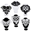 6Pcs 6 Style Milk Silk Embroidered Floral Lace Collar DIY-GF0005-42-1
