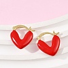 Brass Enamel Hoop Earrings EJEW-R032-05G-3