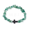 Natural Green Aventurine Chips Stretch Bracelets for Women Men BJEW-JB11341-04-2