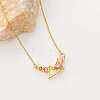 304 Stainless Steel Rose Rhinestone Pendant Necklaces for Women WGA56D1-03-1