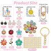 DIY Letter & Flower Keychain Findings Kits DIY-BM0002-22-2