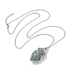 Crystal Stone Cage Pendant Necklaces NJEW-JN04758-04-2