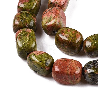 Natural Unakite Beads Strands G-T138-111-1