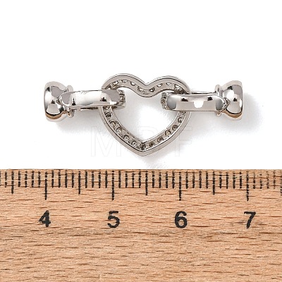 Brass Micro Pave Clear Cubic Zirconia Fold Over Clasps KK-D259-02A-P-1